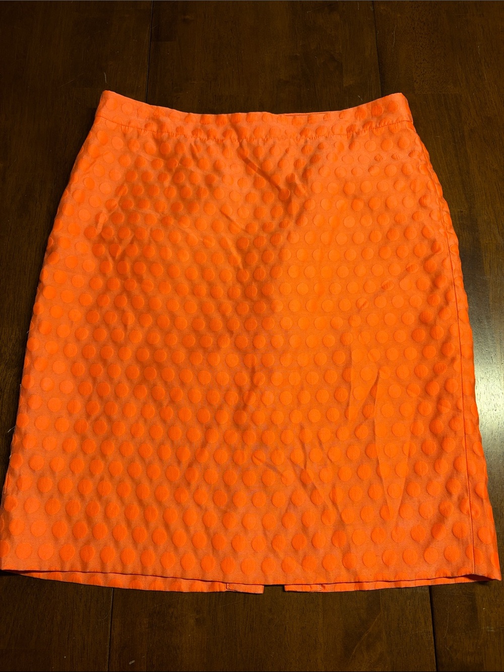 J. Crew Neon Orange Textured Pencil Skirt